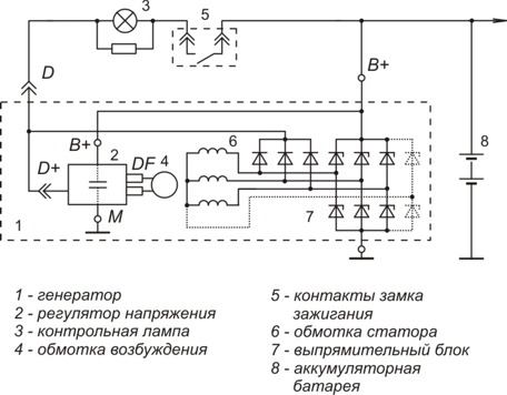 Схема реле регулятора калина